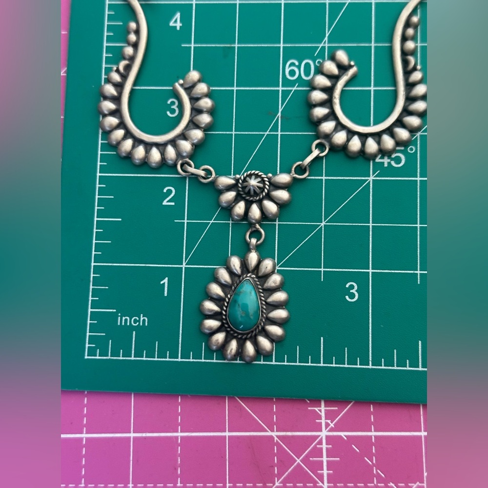 Kingman Turquoise Statement Lariat Southwestern S… - image 3